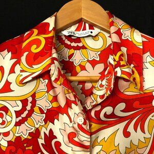 Elegant Zara London Shirt With Tie Front Bow: Size S.